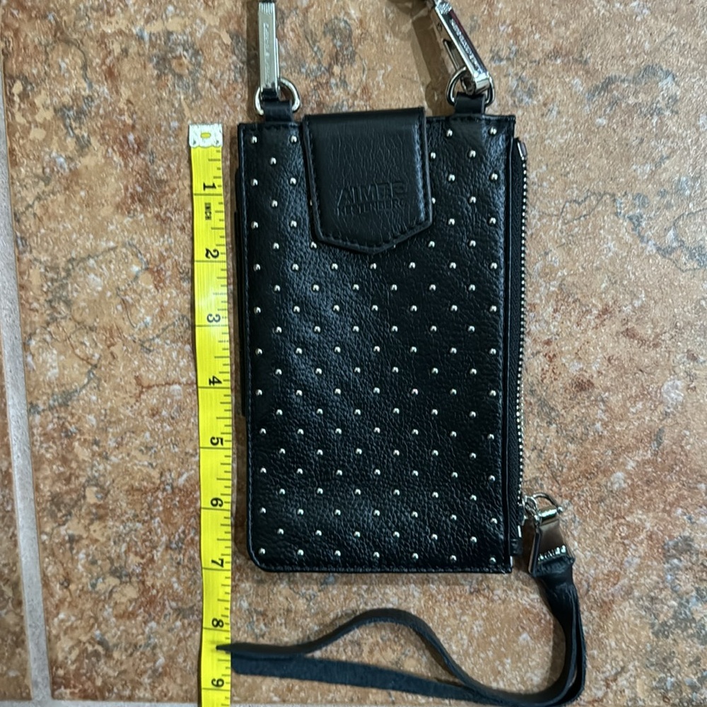 Aimee Kestenberg Black with Silver Hardware Crossbody Phone Wallet